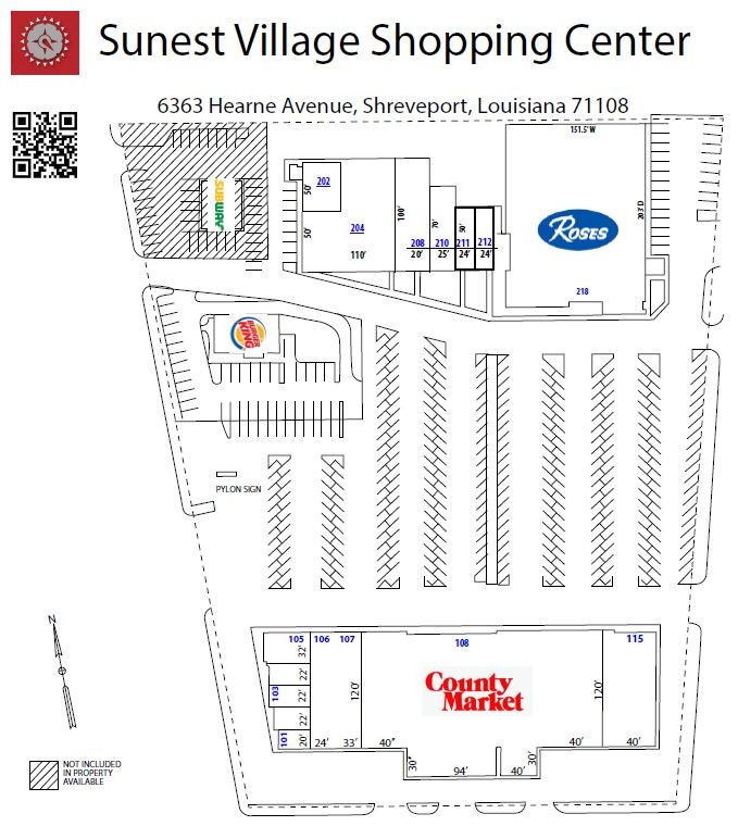 6363 Hearne Ave, Shreveport, LA 71108 Sunset Village Shopping Center